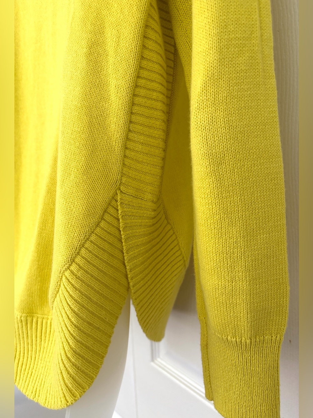 Zaket & Plover Sweater Funnel Neck Cashmere Cotton Blend Sweater Yellow XS - Picture 6 of 13